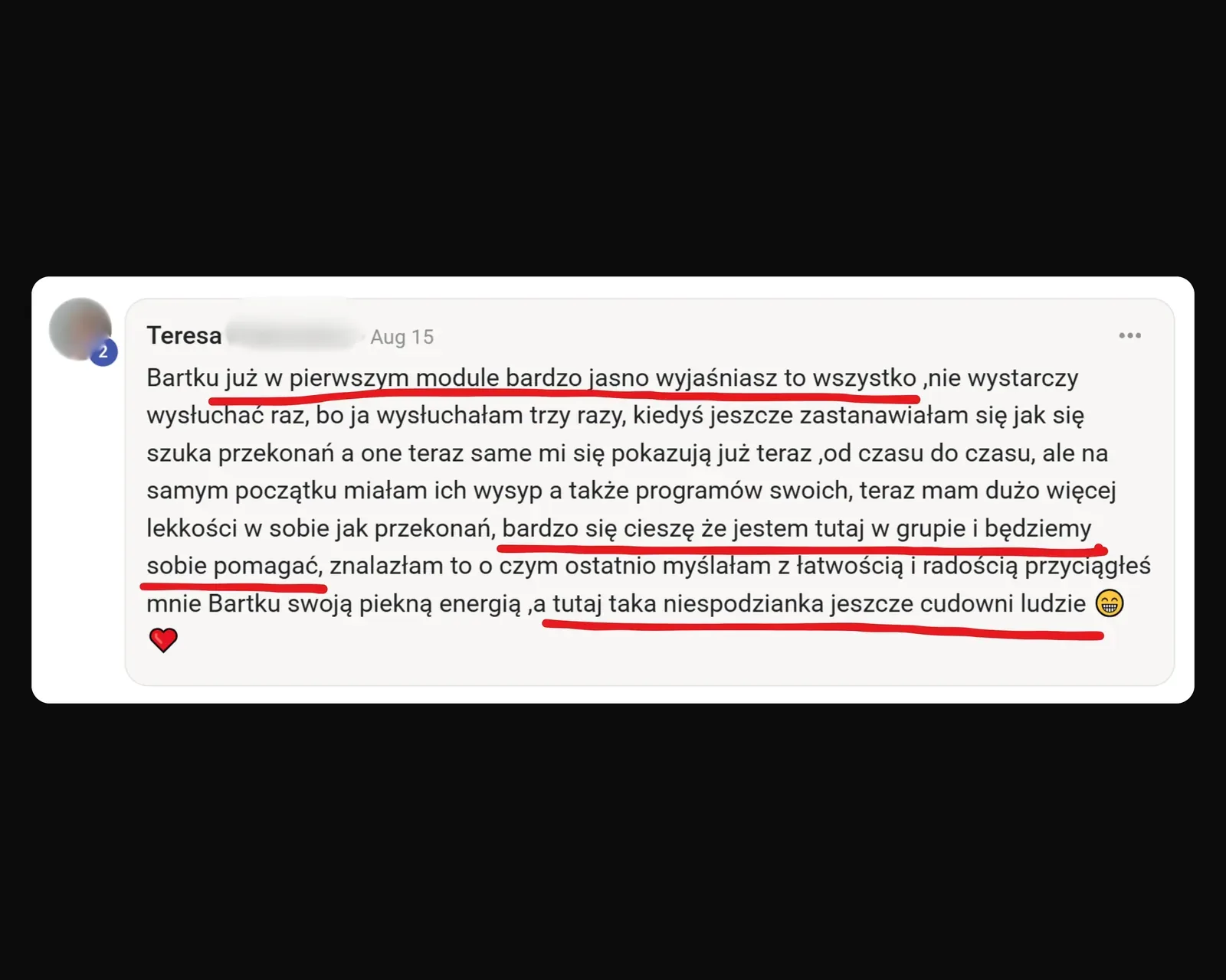 Opinia osoby po pracy z Bartoszem Kubiakiem